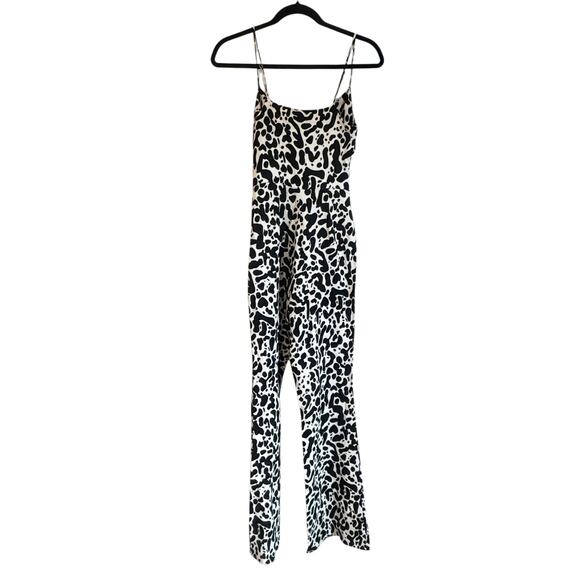 LITA by Ciara Tie Front Cheetah Print Jumpsuit Black White Size XXS NWT - Picture 5 of 11